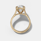 Finest Cathedral Engagement Ring with Old Euro Cut Diamond