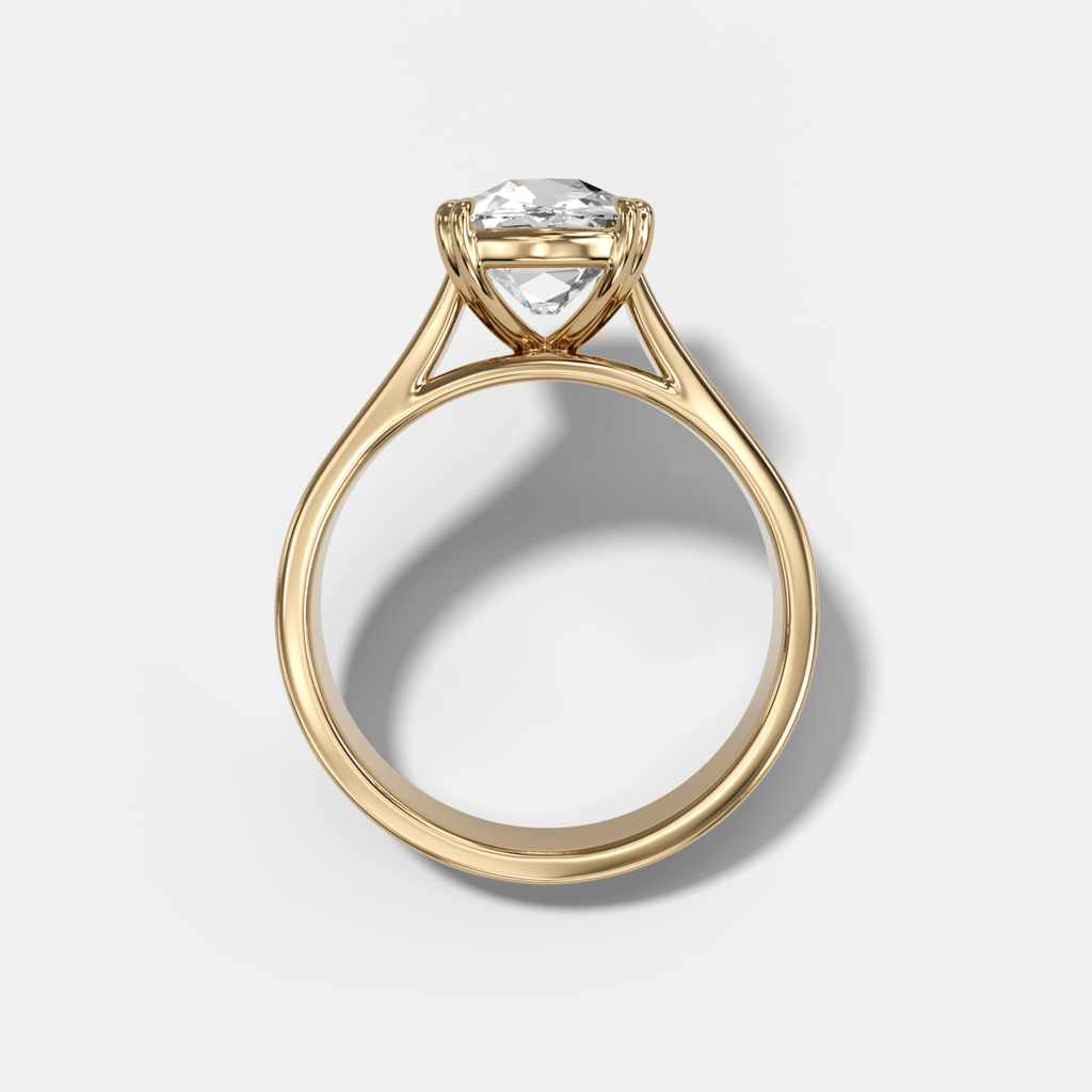Finest Cathedral Engagement Ring with Old Mine Cut Diamond