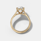 Finest Cathedral Engagement Ring with Old Mine Cut Diamond
