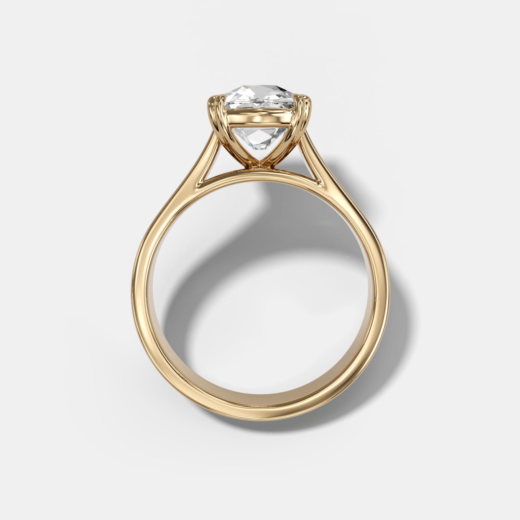 Finest Cathedral Engagement Ring with Old Mine Cut Diamond