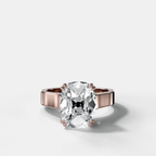 Finest Cathedral Engagement Ring with Old Mine Cut Diamond