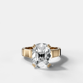 Finest Cathedral Engagement Ring with Old Mine Cut Diamond