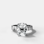 Finest Cathedral Engagement Ring with Old Mine Cut Diamond