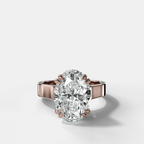 Finest Cathedral Engagement Ring with Oval Cut Diamond