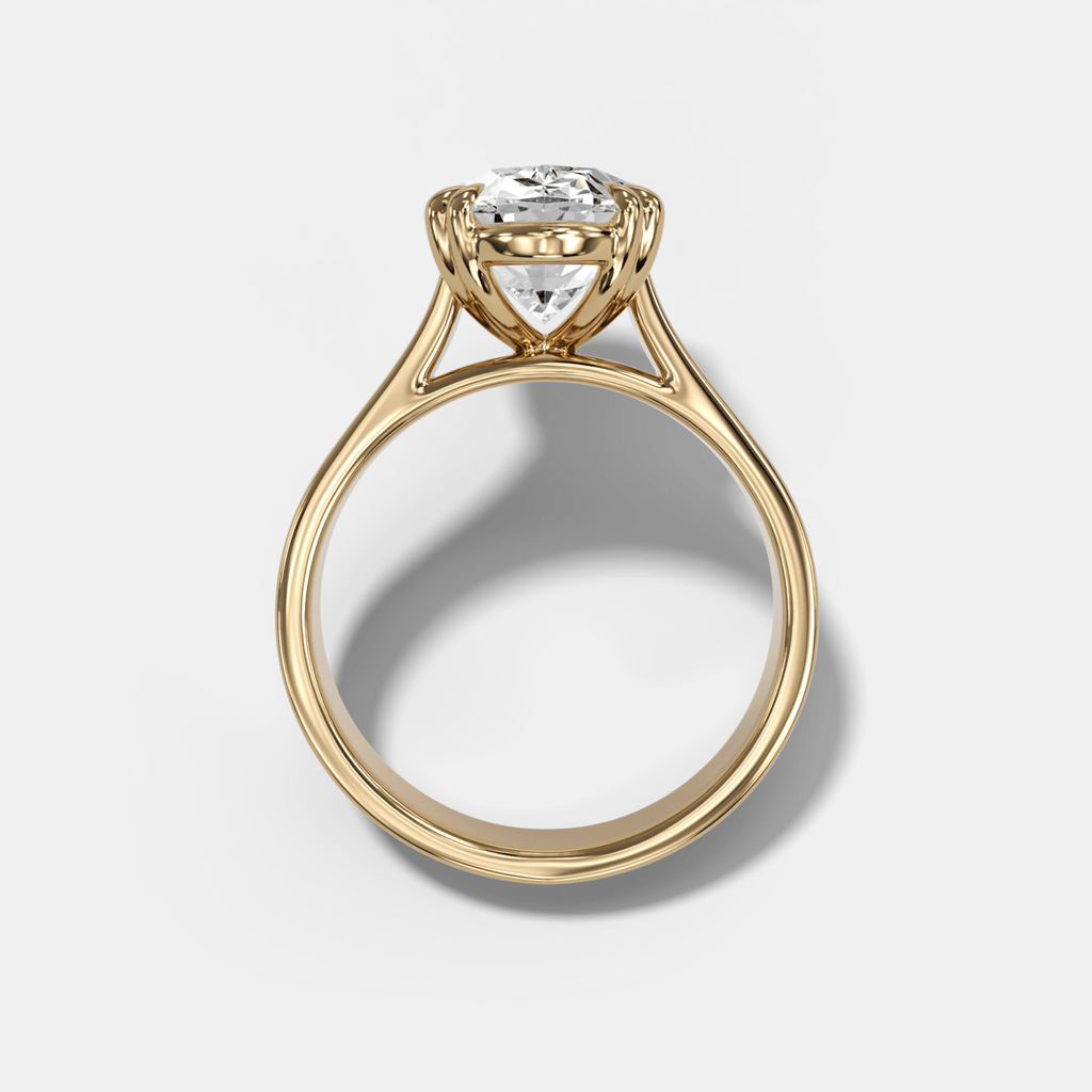 Finest Cathedral Engagement Ring with Oval Cut Diamond