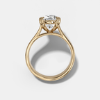 Finest Cathedral Engagement Ring with Oval Cut Diamond