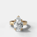 Finest Cathedral Engagement Ring with Pear Cut Diamond