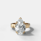 Finest Cathedral Engagement Ring with Pear Cut Diamond