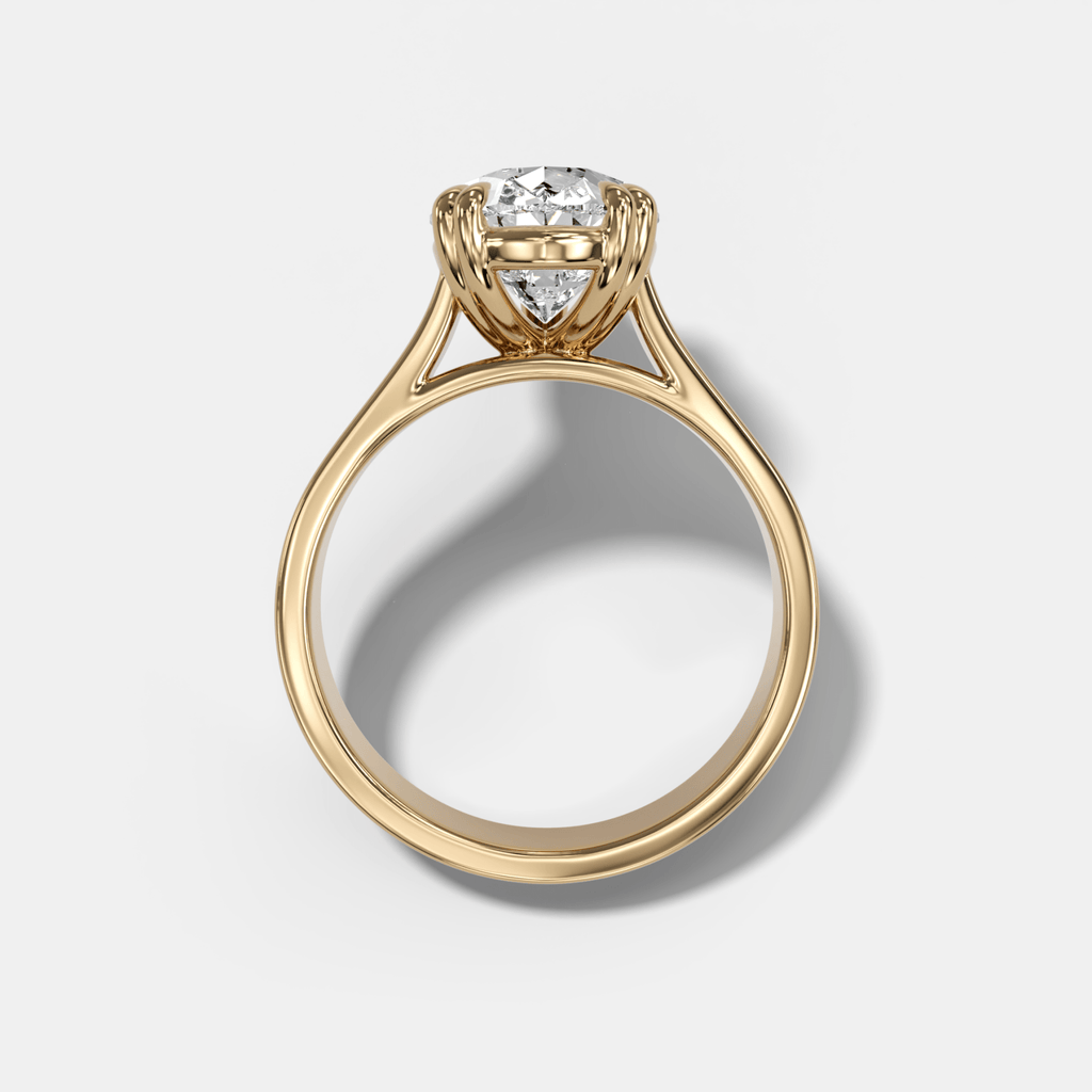 Finest Cathedral Engagement Ring with Pear Cut Diamond