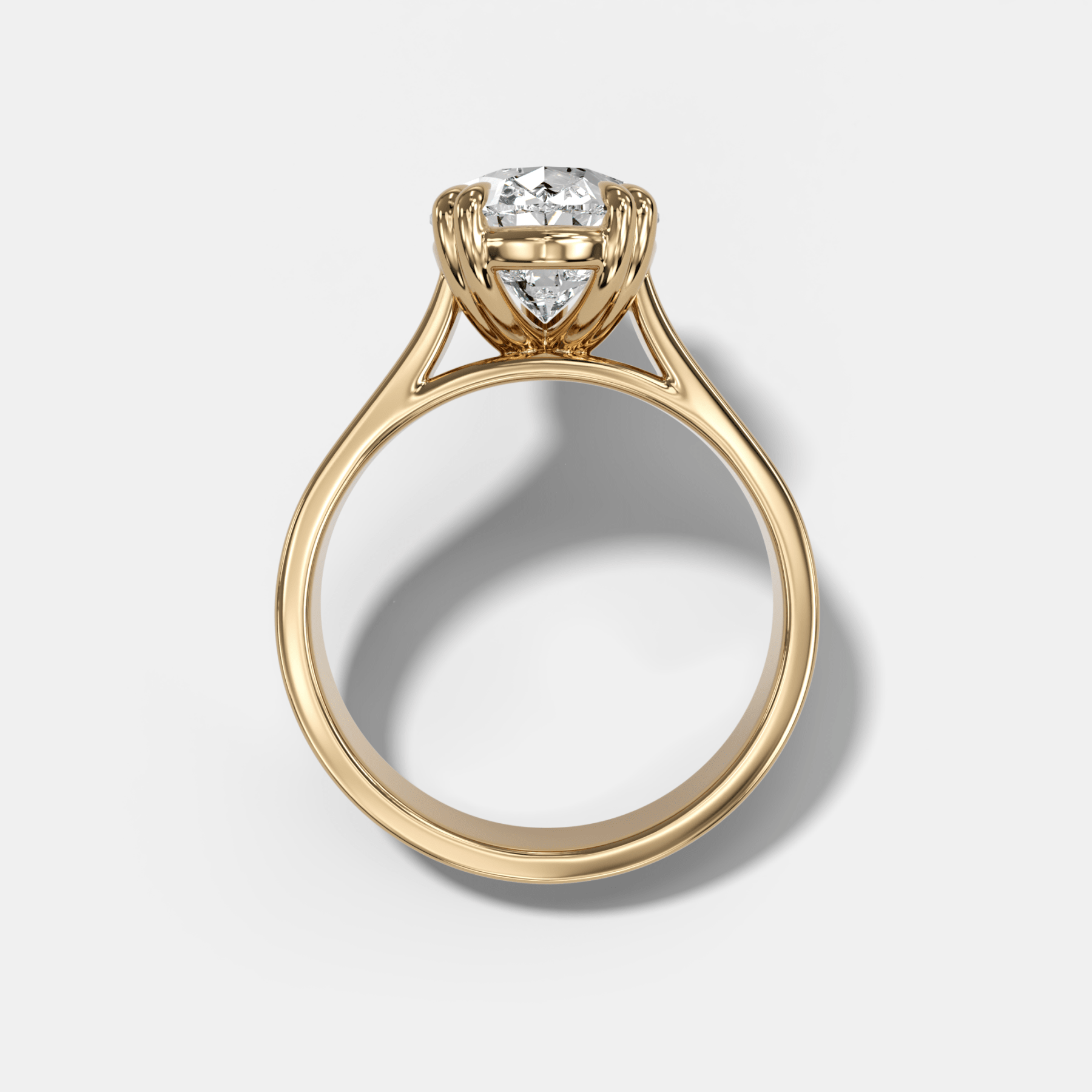 Finest Cathedral Engagement Ring with Pear Cut Diamond