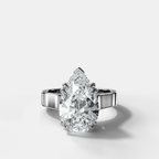 Finest Cathedral Engagement Ring with Pear Cut Diamond