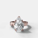 Finest Cathedral Engagement Ring with Pear Cut Diamond