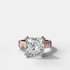 Finest Cathedral Engagement Ring with Princess Cut Diamond