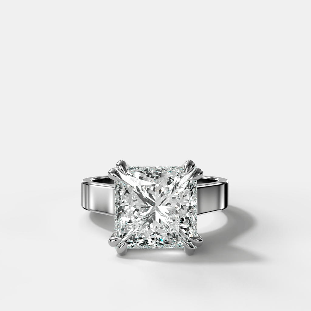 Finest Cathedral Engagement Ring with Princess Cut Diamond