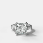 Finest Cathedral Engagement Ring with Princess Cut Diamond
