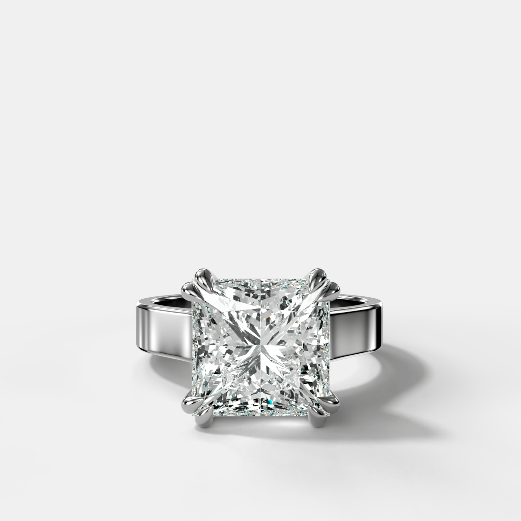 Finest Cathedral Engagement Ring with Princess Cut Diamond