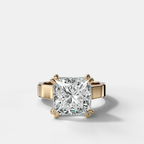 Finest Cathedral Engagement Ring with Princess Cut Diamond