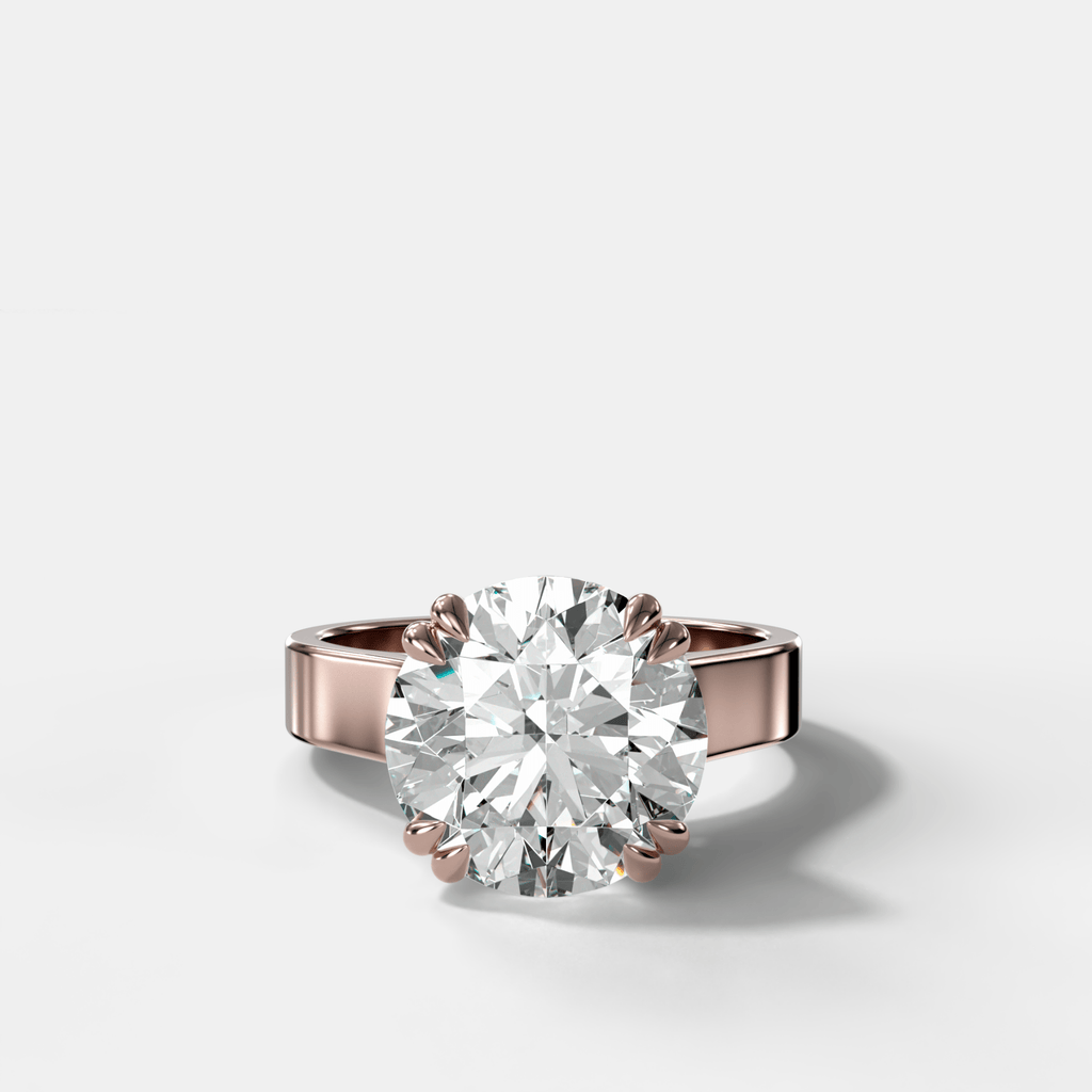 Finest Cathedral Engagement Ring with Round Cut Diamond