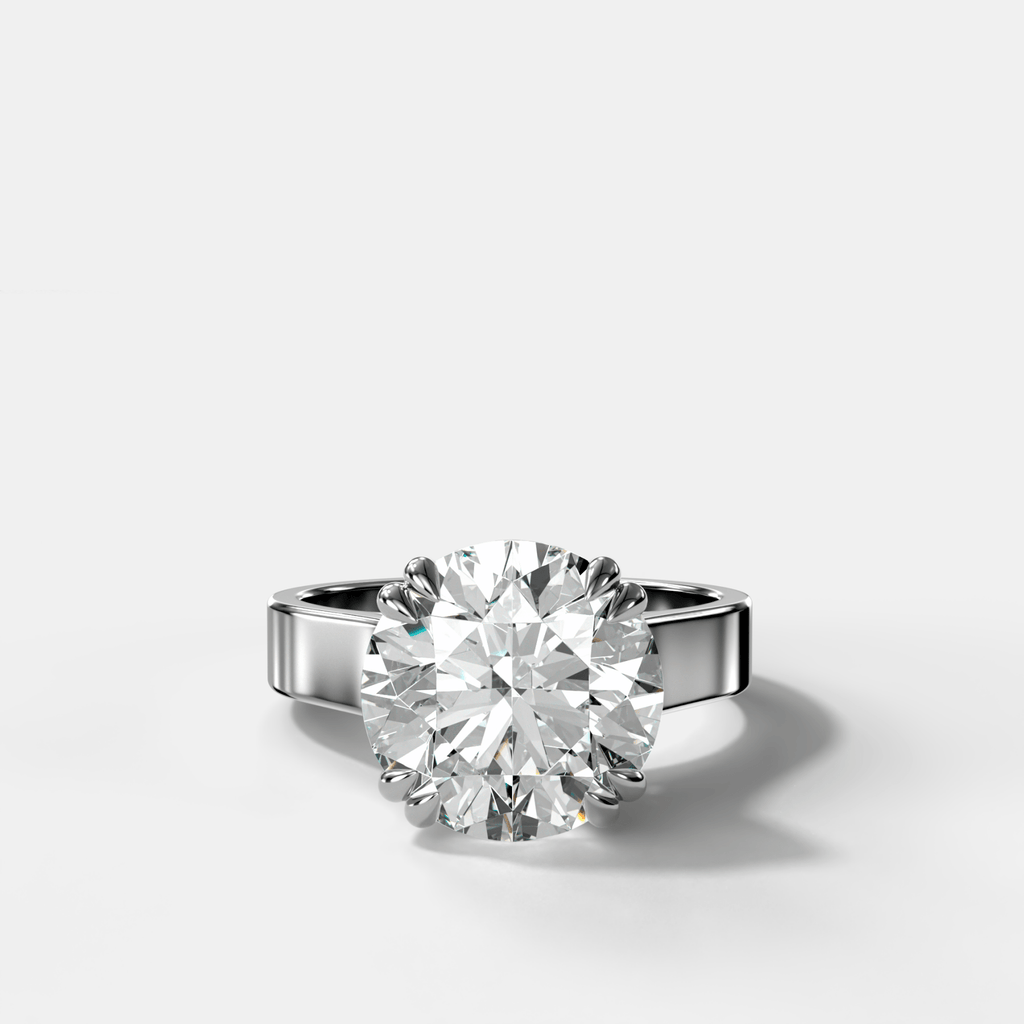 Finest Cathedral Engagement Ring with Round Cut Diamond