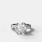 Finest Cathedral Engagement Ring with Round Cut Diamond