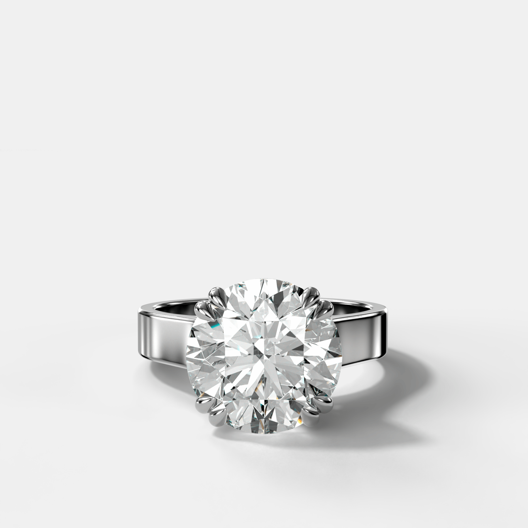 Finest Cathedral Engagement Ring with Round Cut Diamond