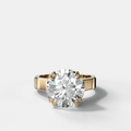 Finest Cathedral Engagement Ring with Round Cut Diamond