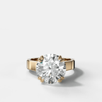 Finest Cathedral Engagement Ring with Round Cut Diamond
