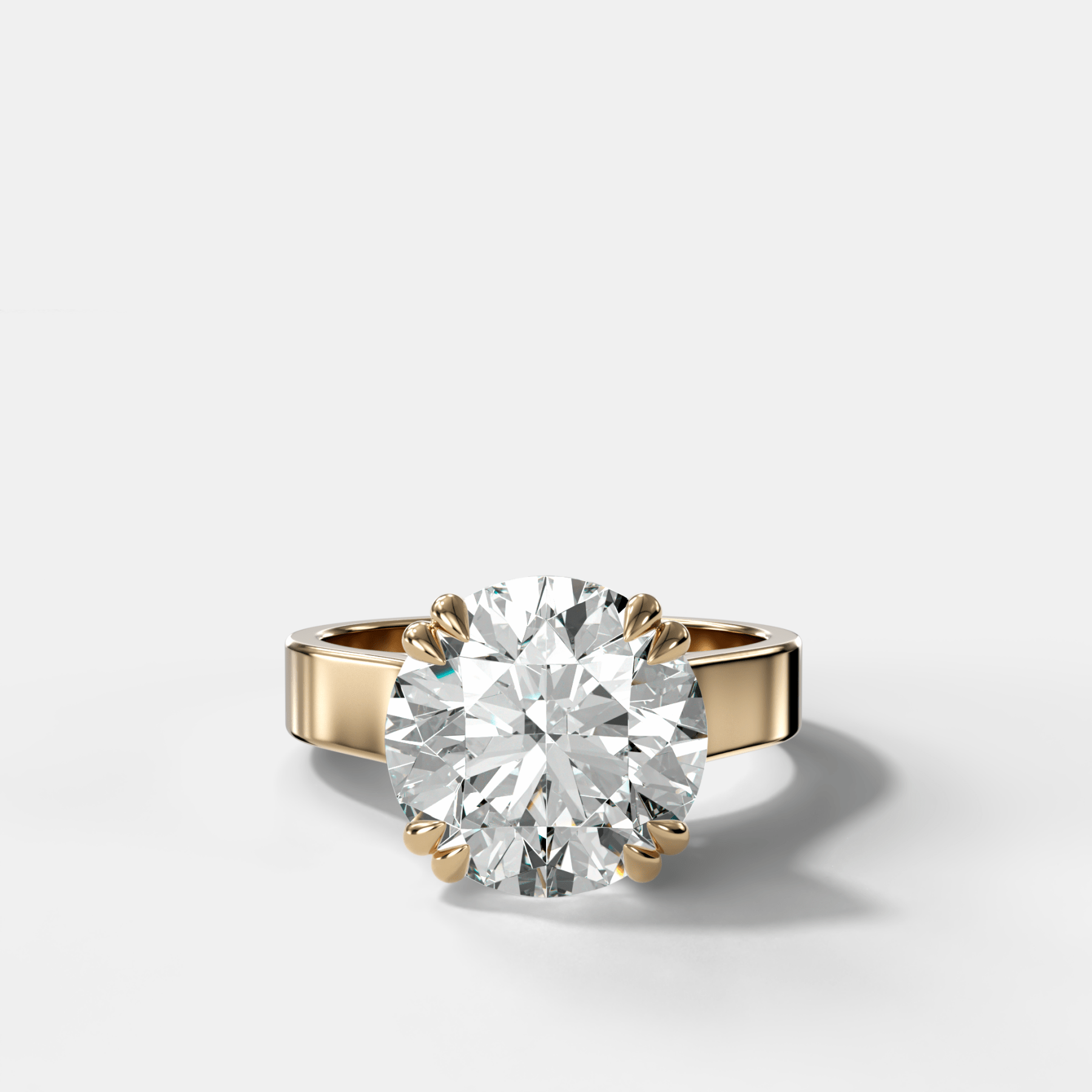 Finest Cathedral Engagement Ring with Round Cut Diamond