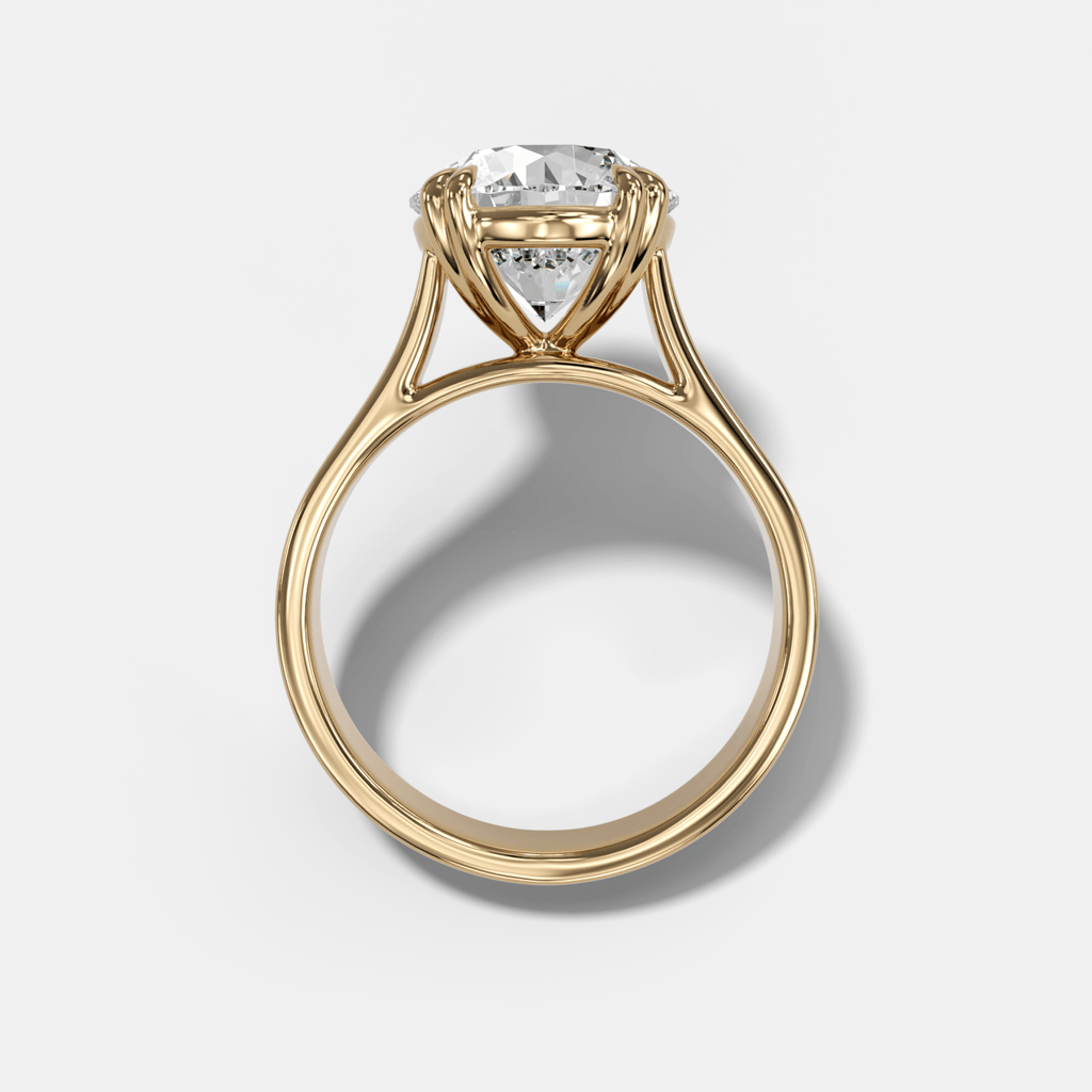 Finest Cathedral Engagement Ring with Round Cut Diamond