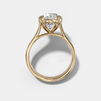 Finest Cathedral Engagement Ring with Round Cut Diamond