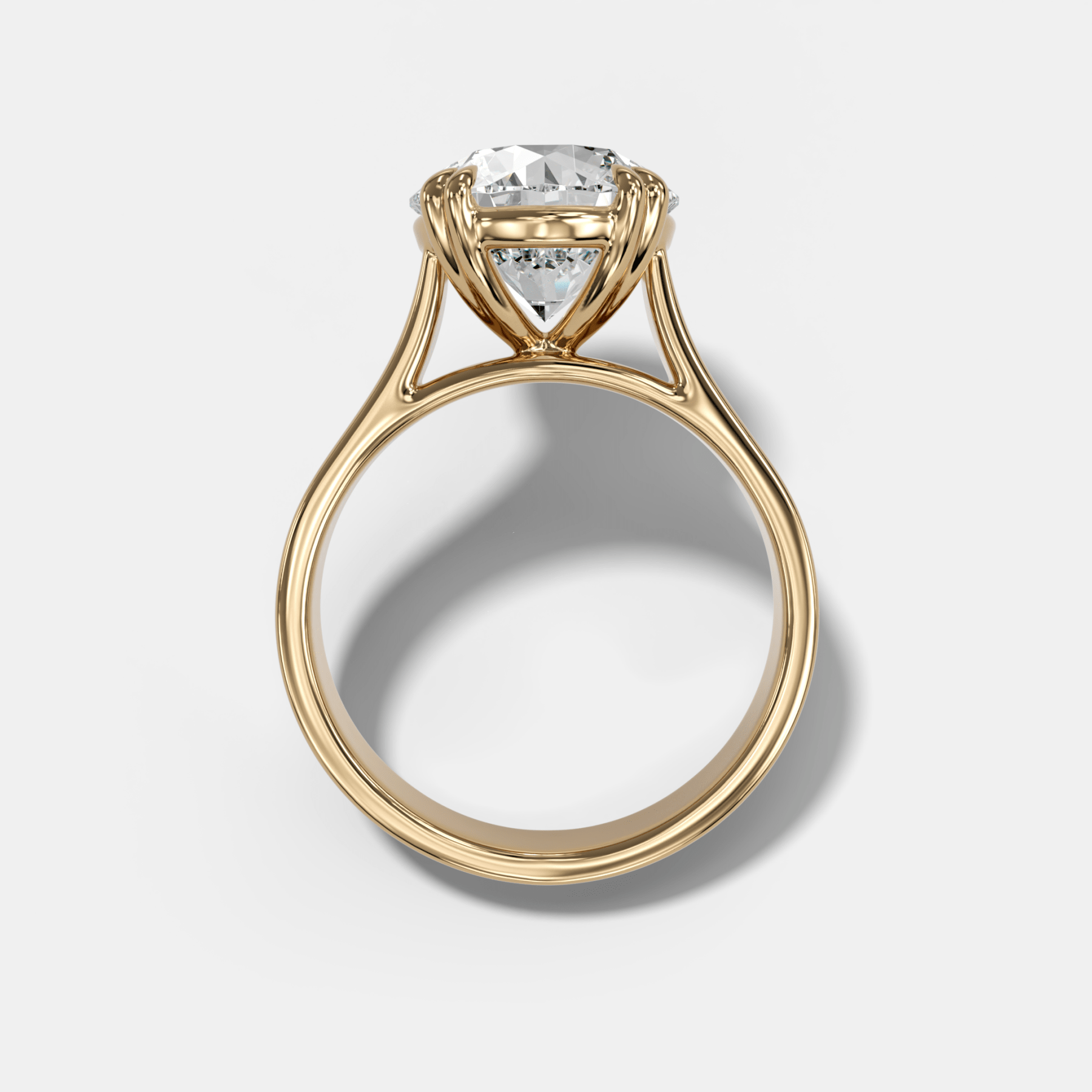 Finest Cathedral Engagement Ring with Round Cut Diamond