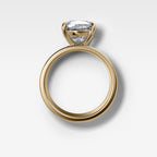 Finest Cigar Band Engagement Ring with Cushion Cut Diamond