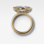 Finest Cigar Band Engagement Ring with East West Marquise Cut Diamond