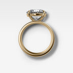 Finest Cigar Band Engagement Ring with East West Oval Cut Diamond