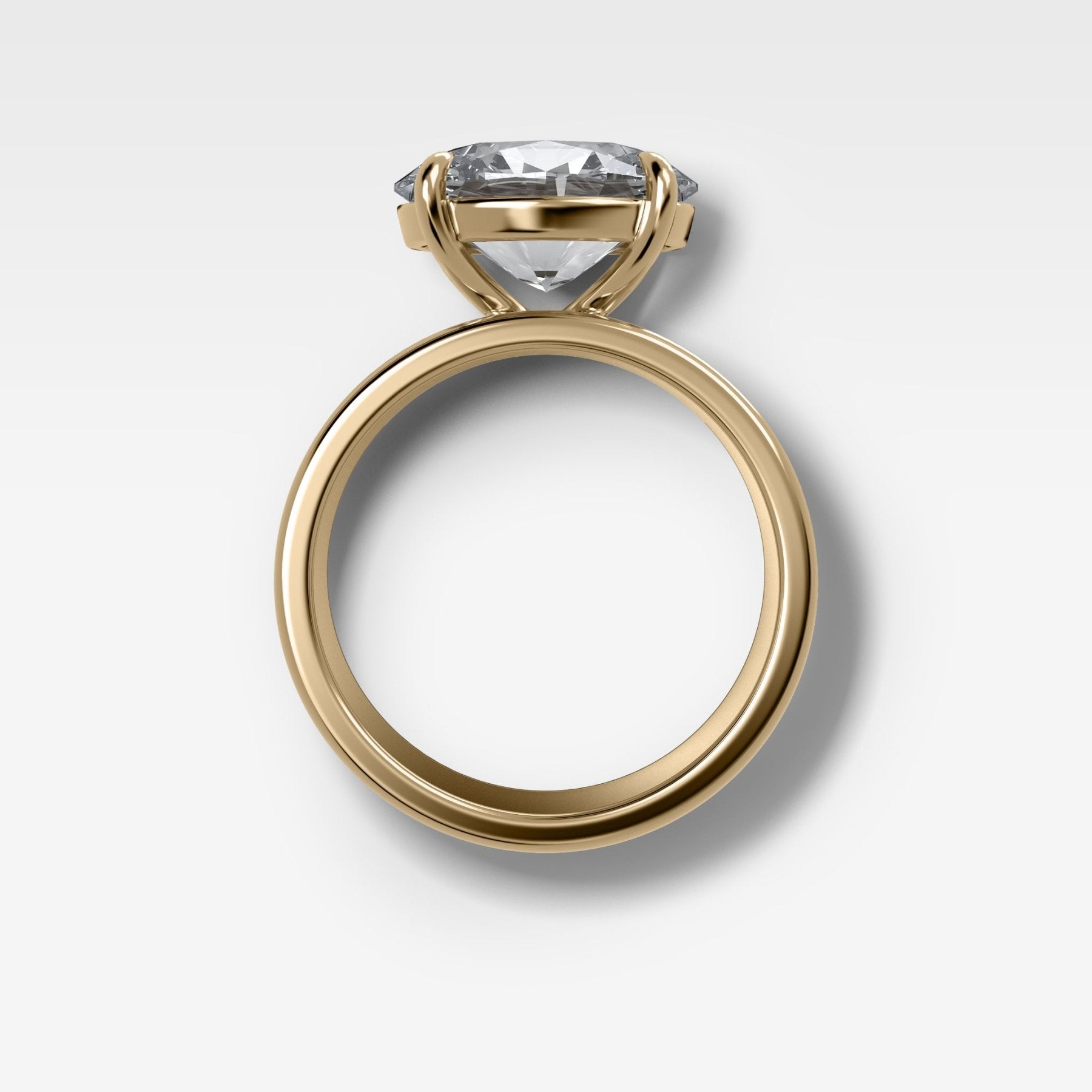 Finest Cigar Band Engagement Ring with East West Oval Cut Diamond