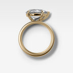 Finest Cigar Band Engagement Ring with East West Pear Cut Diamond