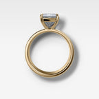 Finest Cigar Band Engagement Ring with Emerald Cut Diamond