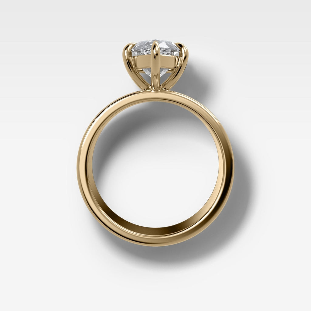 Finest Cigar Band Engagement Ring with Marquise Cut Diamond