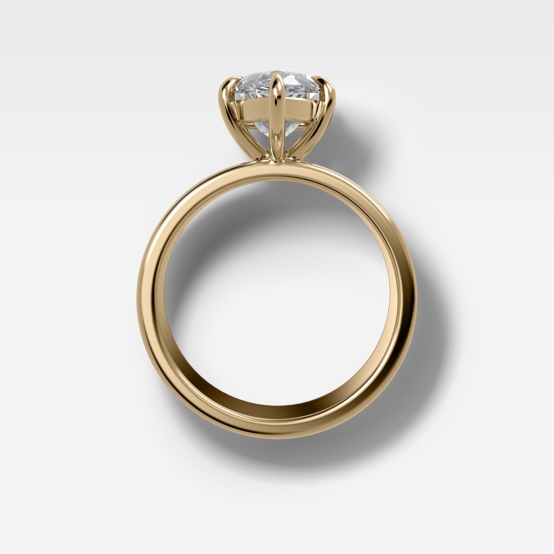 Finest Cigar Band Engagement Ring with Marquise Cut Diamond