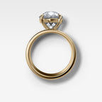 Finest Cigar Band Engagement Ring with Old Euro Cut Diamond