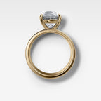 Finest Cigar Band Engagement Ring with Old Mine Cut Diamond