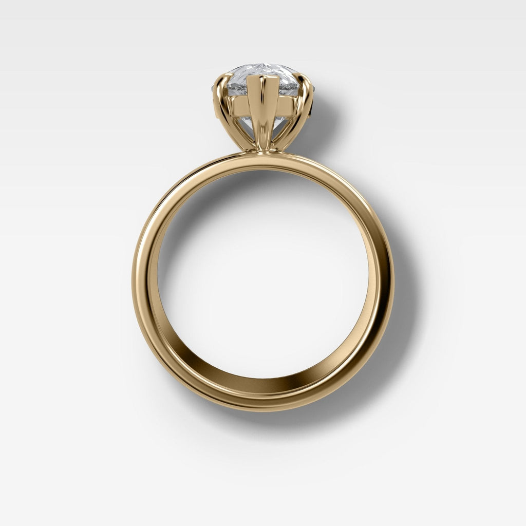 Finest Cigar Band Engagement Ring with Pear Cut Diamond