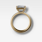 Finest Cigar Band Engagement Ring with Princess Cut Diamond