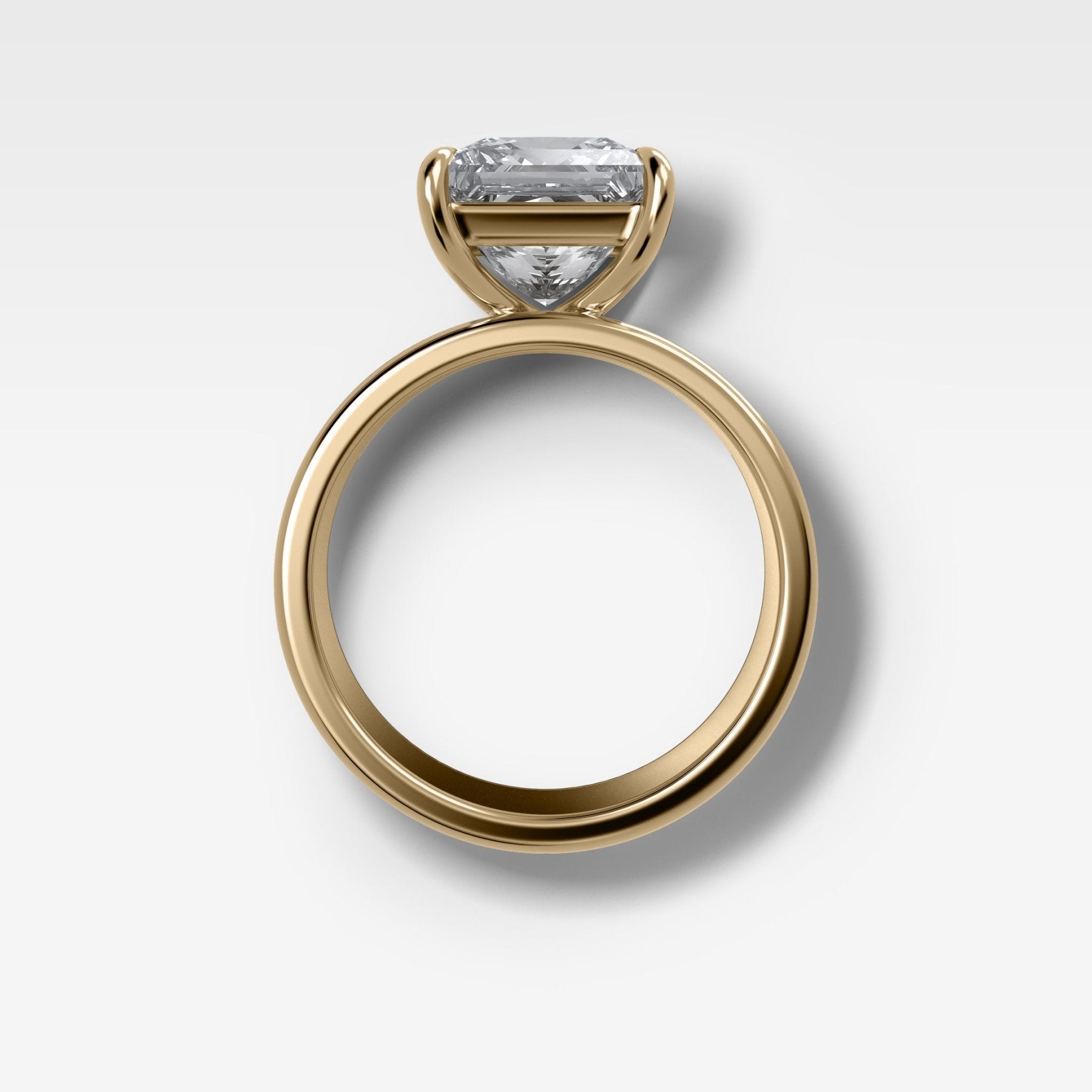 Finest Cigar Band Engagement Ring with Princess Cut Diamond