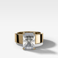 Finest Cigar Band Engagement Ring with Radiant Cut Diamond