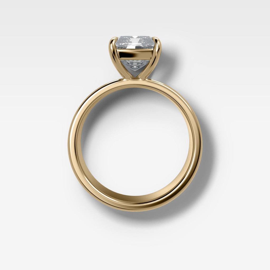 Finest Cigar Band Engagement Ring with Radiant Cut Diamond