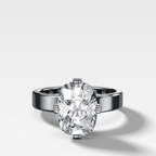 Finest Compass Solitaire Engagement Ring with Elongated Cushion Cut Diamond
