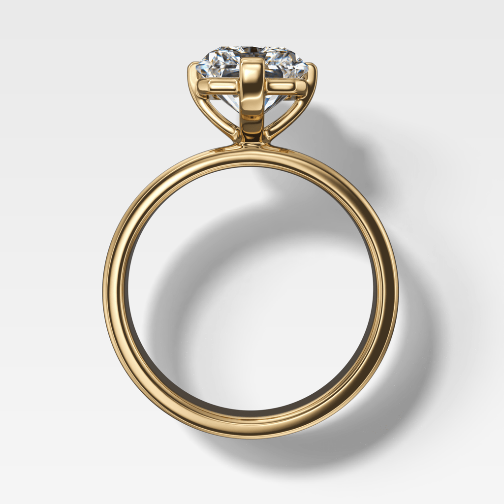 Finest Compass Solitaire Engagement Ring with Elongated Radiant Cut Diamond