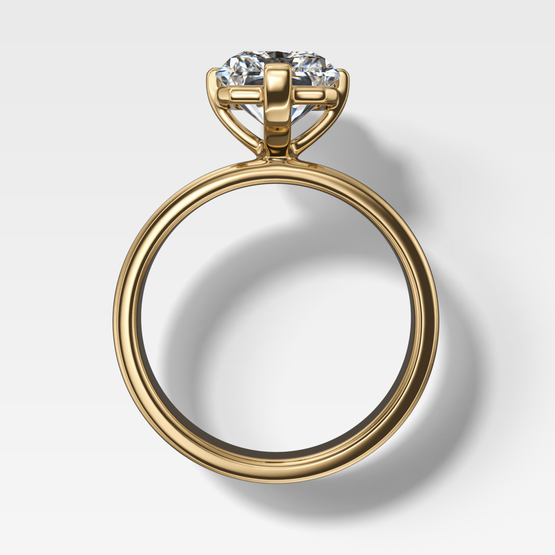 Finest Compass Solitaire Engagement Ring with Elongated Radiant Cut Diamond
