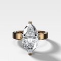 Finest Compass Solitaire Engagement Ring with Marquise Cut Diamond
